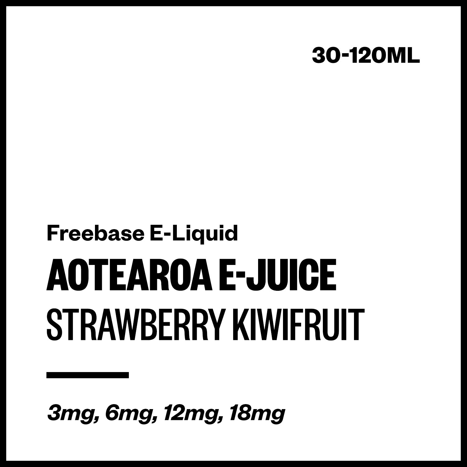 aej-strawberry-kiwifruit-freebase-with-nicotine.jpg Aotearoa E-Juice - Strawberry Kiwifruit (Freebase E-Liquid) - 120ml / 12mg/mL Nicotine Content - Image 1