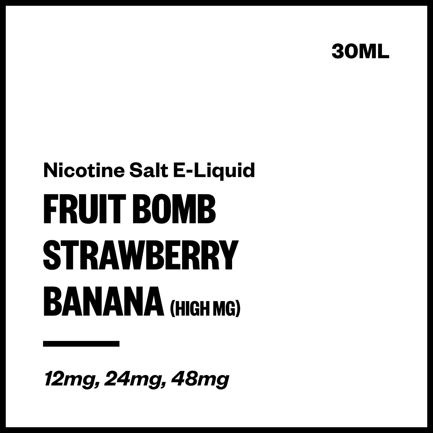 fruit-bomb-salts-strawberry-banana-high-mg_59ec7110-68dc-4c37-922e-78c5d8ec4f99.jpg Fruit Bomb - Strawberry Banana (High MG Nic Salt E-Liquid 30ml) - Image 1