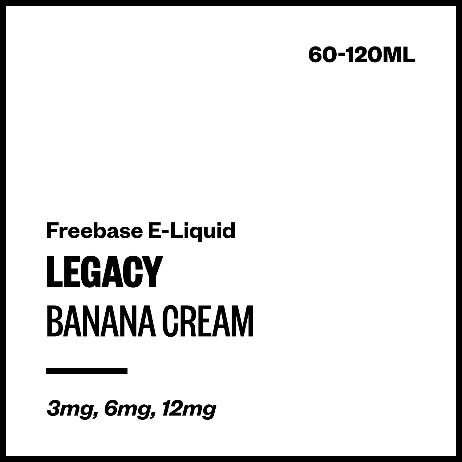 legacy-banana-cream-e-liquid-with-nicotine.jpg Legacy - Banana Cream (Freebase E-Liquid) - 120ml / 12mg/mL Nicotine Content - Image 1