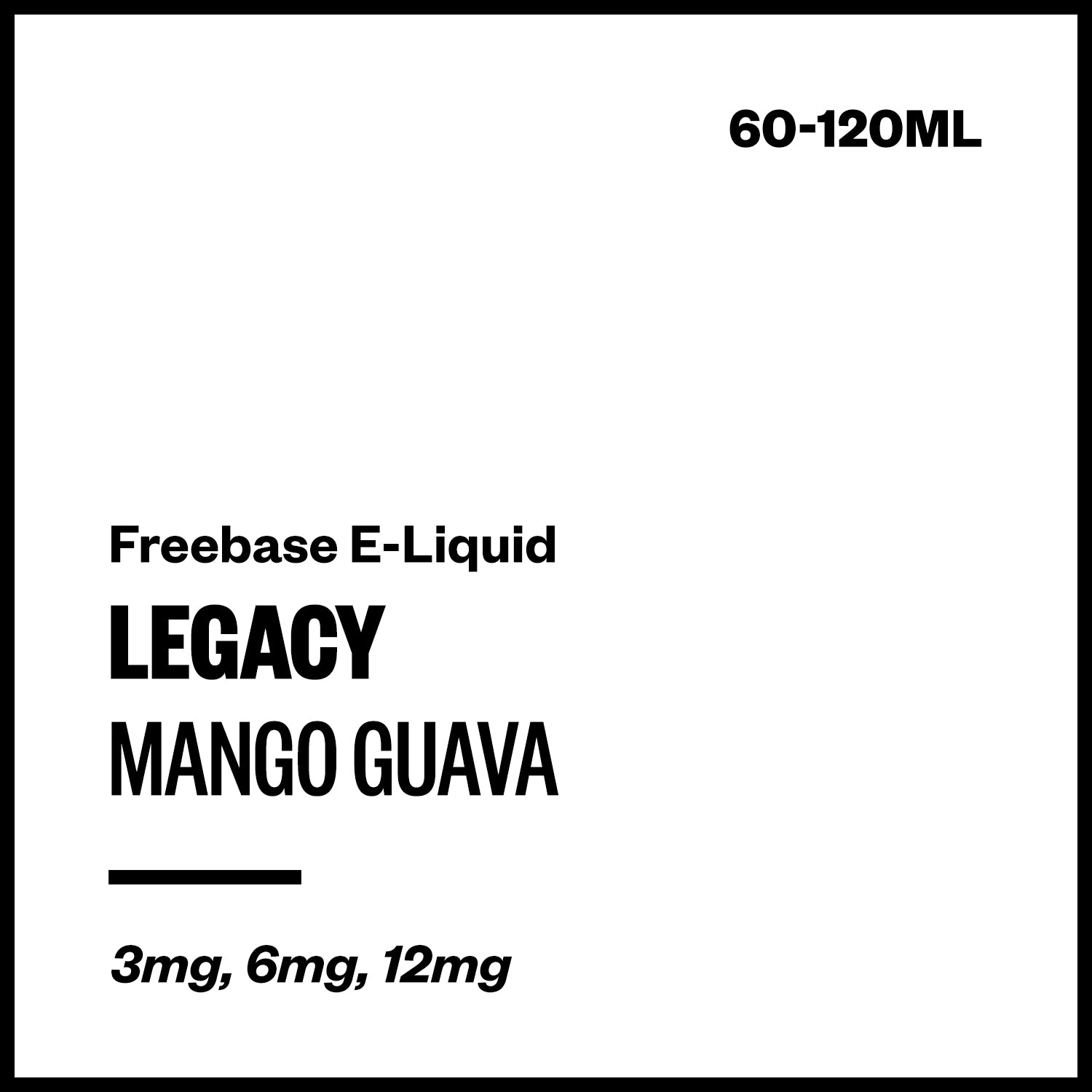 legacy-mango-guava-freebase-with-nicotine.jpg Legacy - Mango Guava (Freebase E-Liquid) - 120ml / 3mg/mL Nicotine Content - Image 1