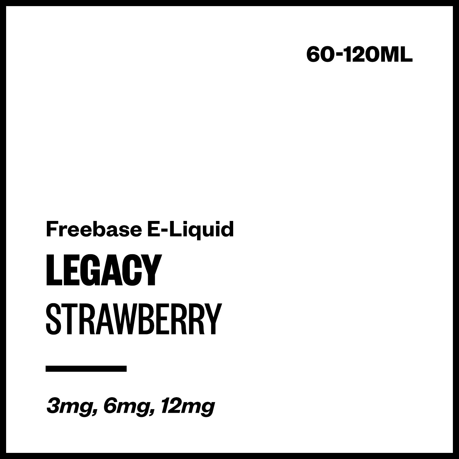 legacy-strawberry-freebase-with-nicotine.jpg Legacy - Strawberry (Freebase E-Liquid) - 120ml / 12mg/mL Nicotine Content - Image 1